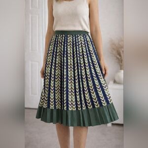 Modcloth Chevron A-Line Skirt in Green and Blue